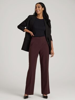 American Tall Flat Front Wide Leg Dress Pants for Tall Women